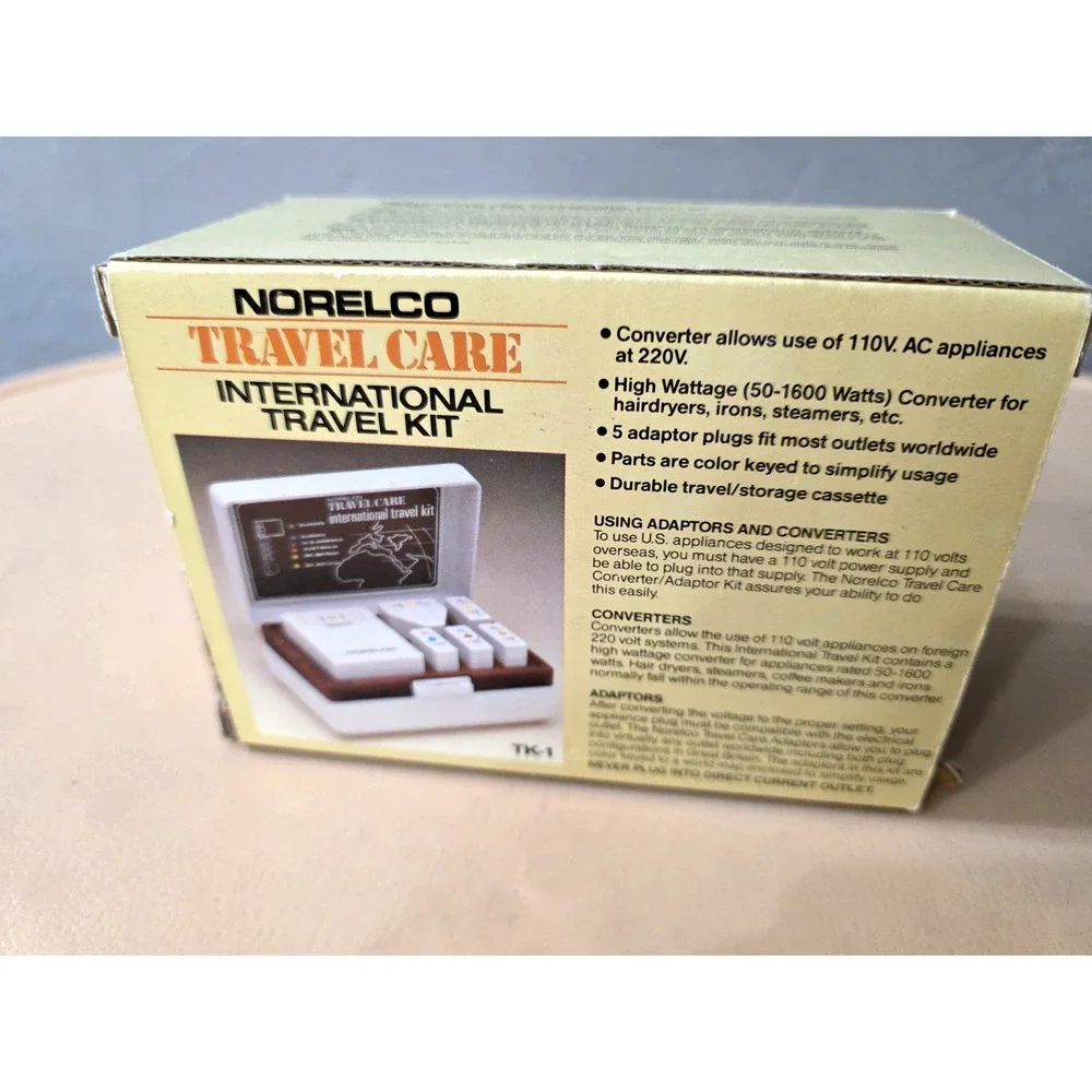 Norelco Travel Care TK1 Plug International European Travel Converter Adapter Kit